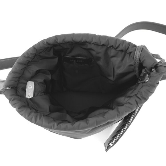 SAINT LAURENT PARIS Rive Gauche bucket bag Nylon/Leather Black 710261 - Picture 15 of 15